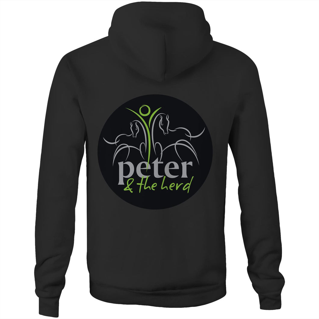 Peter and The Herd- AS Colour Stencil - Pocket Hoodie Sweatshirt Black Only