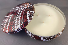 Load image into Gallery viewer, Indigenous Soy 3 Wick Candle Tin - Australian Floral &amp; Honey Scented
