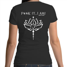 Load image into Gallery viewer, Lotus Flower- F**K It, I AM - AS Colour Mali - Womens Scoop Neck T-Shirt
