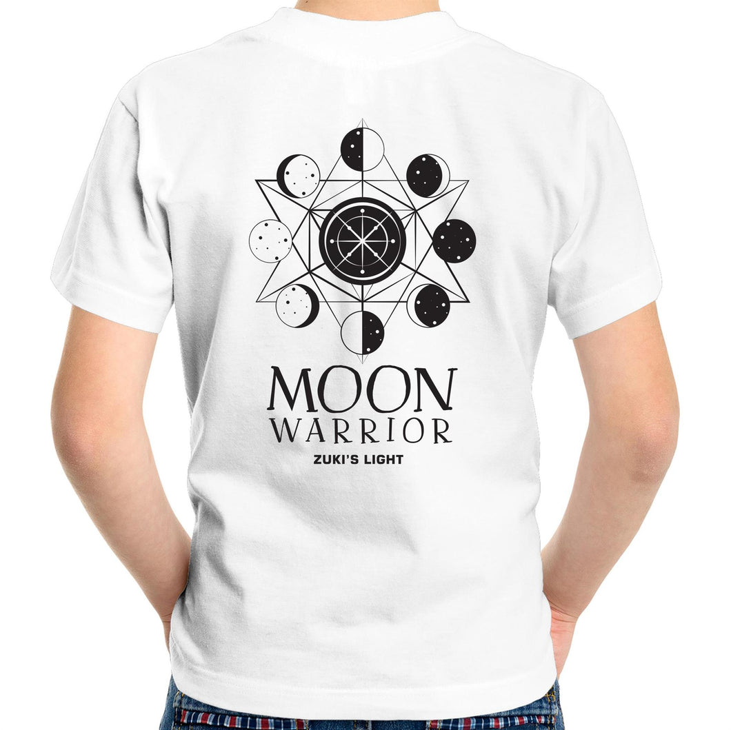 Moon Warrior in Black Font- Sportage Surf - Kids Youth T-Shirt