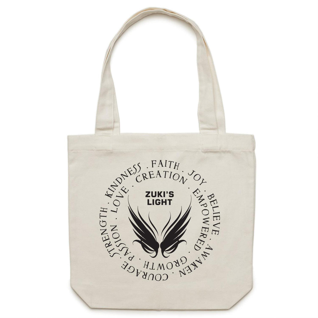 Angel Wing Inspired Words- AS Colour - Carrie - Canvas Tote Bag