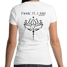 Load image into Gallery viewer, F**CK IT, I AM Lotus Flower in Black font- AS Colour Mali - Womens Scoop Neck T-Shirt
